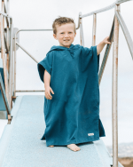 Terra Hooded Poncho Youth – Teal Blue - Image 3