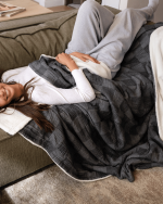 Cloud Checker Plush Blanket – Black - Image 5