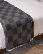 Cloud Checker Plush Blanket – Black - Image 7