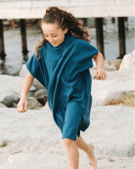 Terra Hooded Poncho Youth – Teal Blue - Image 5