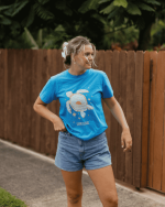 Sunrise Turtle SS Tee – Sapphire Blue - Image 2