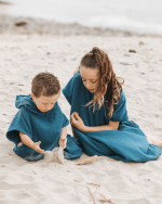 Terra Hooded Poncho Youth – Teal Blue - Image 7
