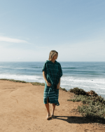 Classic Stripe Hooded Poncho – Rain Forest - Image 8