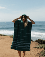 Classic Stripe Hooded Poncho – Rain Forest - Image 7