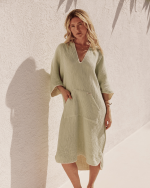 Falta Gauze Hooded Poncho – Sage - Image 7