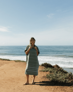 Classic Stripe Hooded Poncho – Hedge Green - Image 7