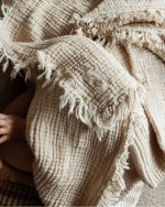 Little Fishies Gauze Receiving Blanket – Beige - Image 7