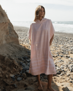 Classic Stripe Hooded Poncho – Calcite Pink - Image 8