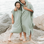 Terra Hooded Poncho Youth  – Sage