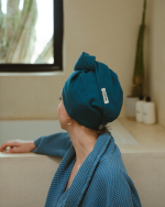 Terra Hair Towel – Teal Blue - Image 2
