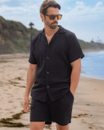 Orb Waffle Short – Black – Mens - Image 3