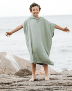 Terra Hooded Poncho Youth  – Sage - Image 2