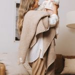 Little Fishies Waffle Blanket – Warm Taupe