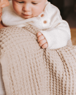 Little Fishies Waffle Blanket – Warm Taupe - Image 6