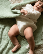 Little Fishies Gauze Receiving Blanket – Sage - Image 4