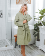 Micro Waffle Robe Sage - Image 6