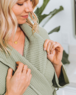 Micro Waffle Robe Sage - Image 7
