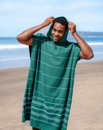 Classic Stripe Hooded Poncho – Rain Forest - Image 10