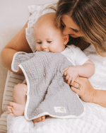 Little Fishies Gauze Burping Cloth Bundle – 3 Pack – Sage / Grey / Navy - Image 7