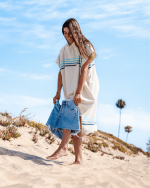 Border Classic Stripe Poncho – Aqua - Image 11