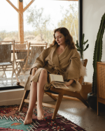 Micro Waffle Robe – Sand - Image 2
