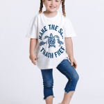 Make The Sea Trash Free Kids Tee – White
