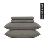 Classic Micro Twill Stripe Melange Sheet Set Steel Grey - Image 9
