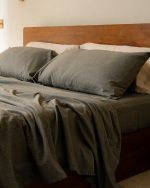 Classic Micro Twill Solid Melange Flat Top Sheet Moss - Image 4