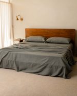 Classic Micro Twill Solid Melange Sheet Set Moss - Image 2