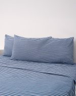 Classic Micro Twill Stripe Melange Pillowcase Set Indigo - Image 3