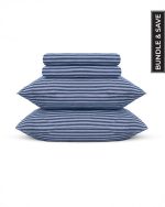 Classic Micro Twill Stripe Melange Sheet Set Steel Grey - Image 10