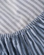 Classic Micro Twill Stripe Melange Fitted Sheet Indigo - Image 3