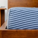 Classic Micro Twill Stripe Melange Fitted Sheet Indigo