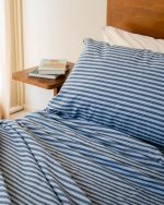 Classic Micro Twill Stripe Melange Pillowcase Set Indigo - Image 7