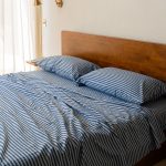 Classic Micro Twill Stripe Melange Flat Top Sheet Indigo