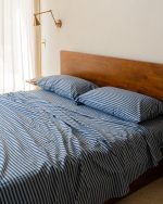 Classic Micro Twill Stripe Melange Flat Top Sheet Steel Grey - Image 7