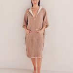 Falta Gauze Hooded Poncho – Warm Taupe