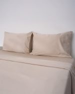 Luxe Sateen Pillowcase Set Beige - Image 2