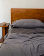 Luxe Sateen Flat Top Sheet Steel Grey - Image 4