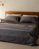 Luxe Sateen Flat Top Sheet Steel Grey - Image 2