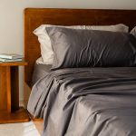 Luxe Sateen Flat Top Sheet Steel Grey