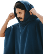 Terra Hooded Poncho – Teal Blue - Image 8