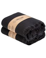 Micro Waffle XL Bath Bundle – 2 Pack – Black - Image 4