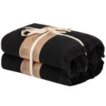 Micro Waffle XL Bath Bundle – 2 Pack – Black