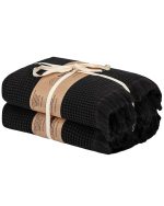 Micro Waffle XL Bath Bundle – 2 Pack – Black