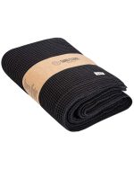 Micro Waffle Shower Curtain – Black - Image 3