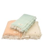 Little Fishies Gauze Receiving Blanket Set – 3 Pack – Seafoam / Peach Fuzz / Natural - Image 15