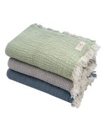 Little Fishies Gauze Receiving Blanket Set – 3 Pack – Sage / Grey / Navy - Image 11