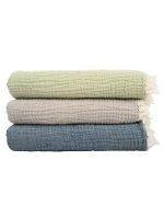 Little Fishies Gauze Receiving Blanket Set – 3 Pack – Sage / Grey / Navy - Image 7