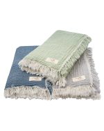 Little Fishies Gauze Receiving Blanket Set – 3 Pack – Sage / Grey / Navy - Image 12